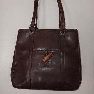 Rugged & Roomy Fashion! Sturdy Faux-Leather Handbag